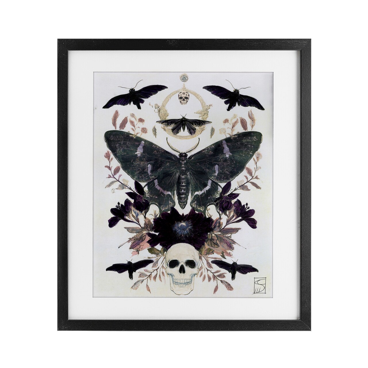 Stupell Industries Gothic Symmetrical Moth Tarot Framed Print Under Glass, design by Sara Culpepper